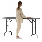 6ft x 2ft6 Poly Folding Height Adjustable Table