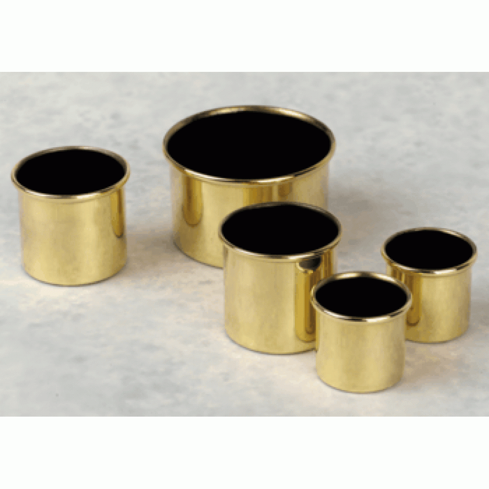 Brass Candle Sockets - 1 1/2 High x 1 1/2 Dia Brass