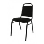 Economy Steel Banqueting Chair with Black Frame and Black Material