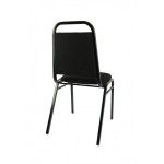 Economy Steel Banqueting Chair with Black Frame and Black Material