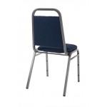 Economy Steel Banqueting Chair with Silver Frame and Blue Material