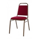 Economy Steel Banqueting Chair with Gold Frame and Burgundy Material